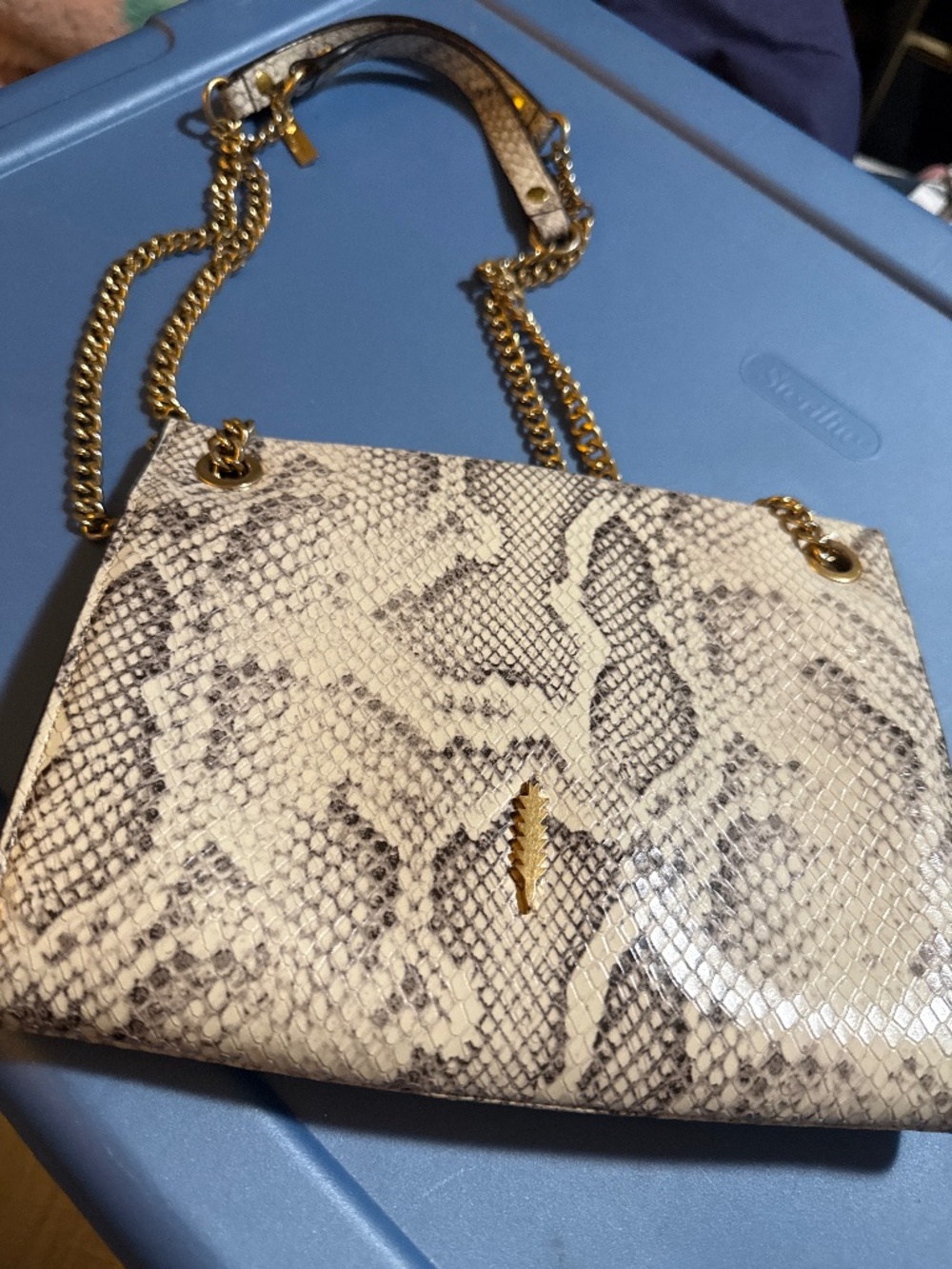 Thacker snake skin pattern handbag small